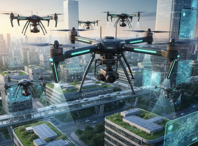 Droni per rilievi topografici in ambienti Smart City